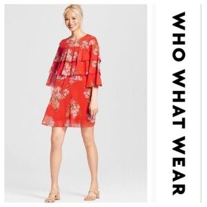 Who What Wear Floral Flounce Dress